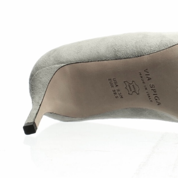VIA SPIGA NIKOLE 55 LEATHER SUEDE GRAY PUMP HEELS - Picture 9 of 16